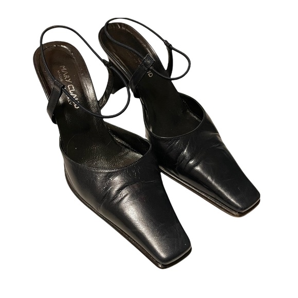 Mary Claud Size 36 1/2 Slingback Black Heels - Picture 3 of 10